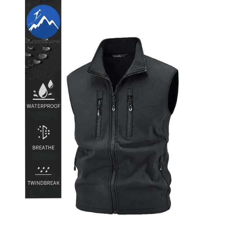 

Maxbarley Mens Softshell Waistcoat 2025 Luxury Elegant Camping Thermal Sleeveless Coat Premium Travel Windproof Gorpcore Wear