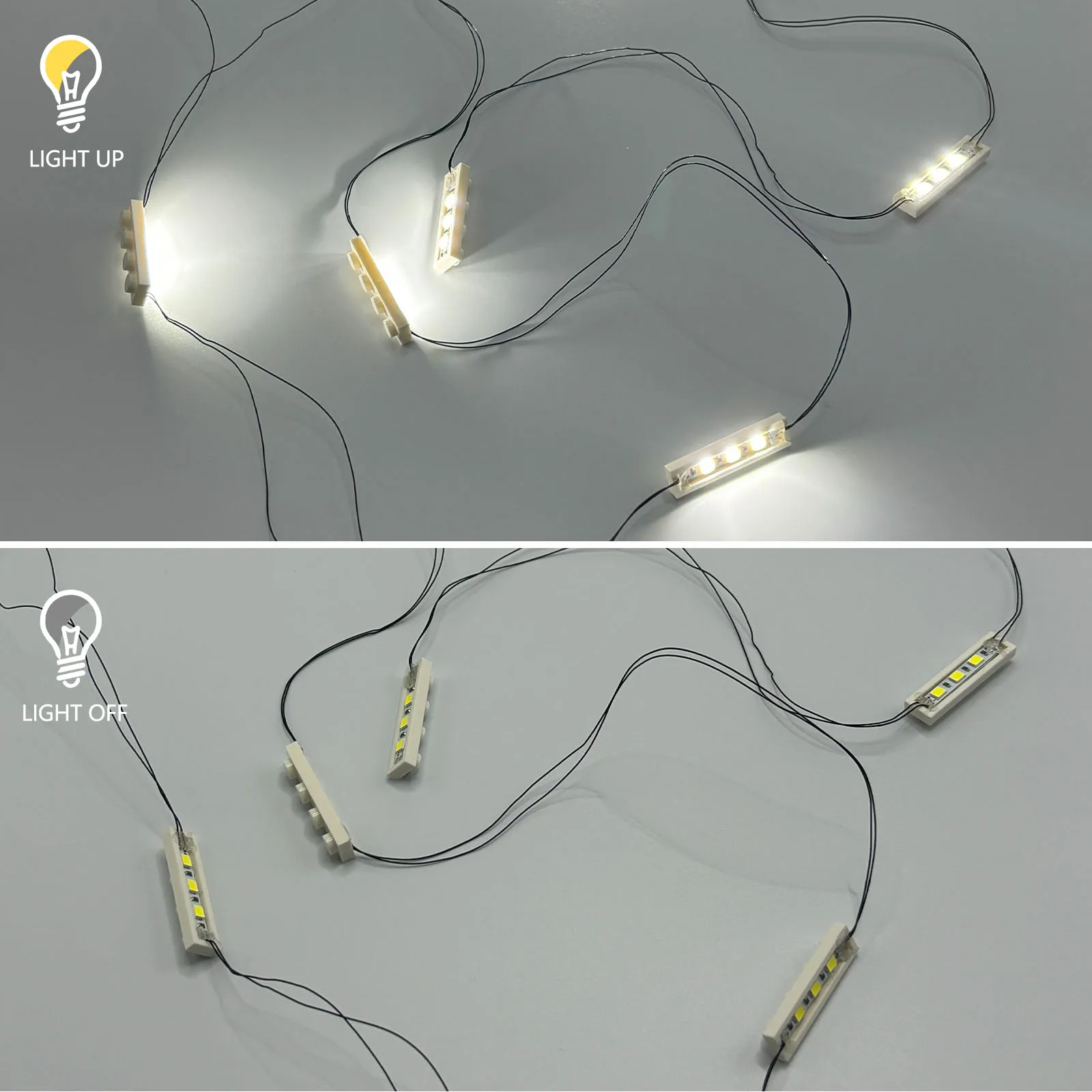 Iluminação de tijolo LED quatro/seis em um, conectada em série, alimentada por USB, acende seus blocos de construção