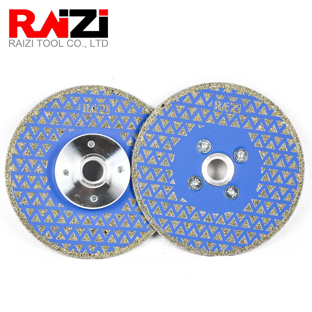 Raizi 125mm/5inch Electroplated Diamond Cutting and Grinding Blade for Marble Natural Stone Ceramic Doubled Sided Cutting Disc