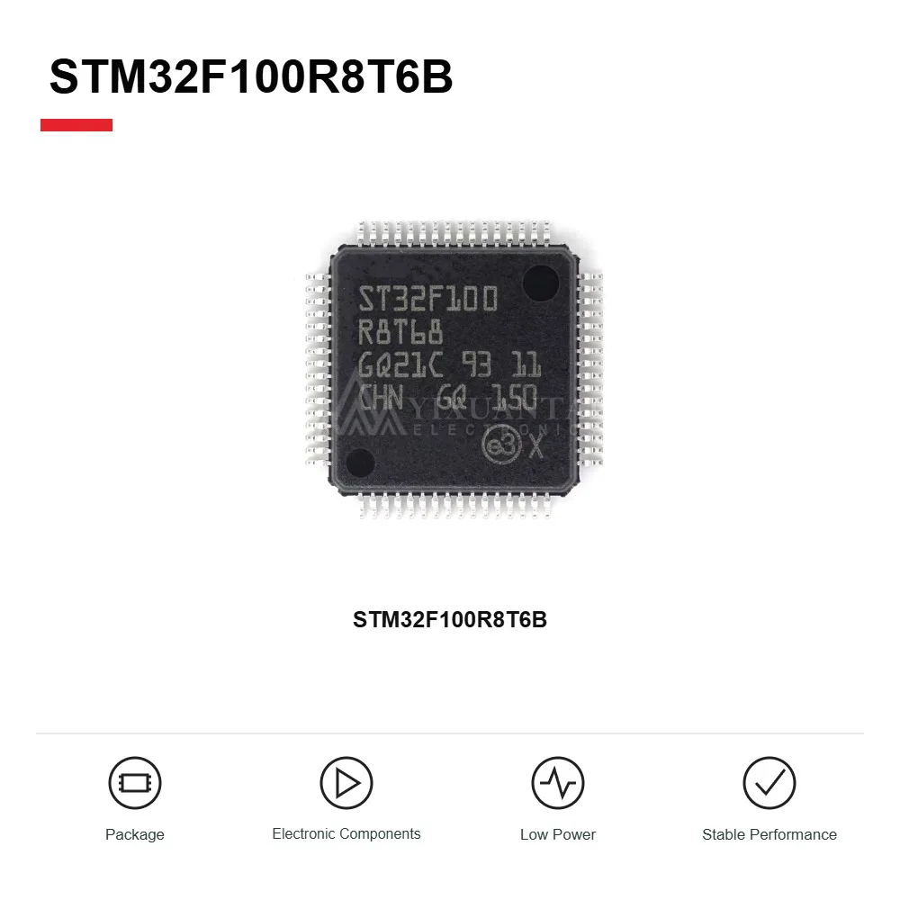 FLY NEW STM32F100R8T6B GENERAL PURPOSE 32-BIT MICROCONTROLLER MCU IC LQFP 64-PIN 64KB FLASH EMBEDDED CONTROL CHIP5PCS/LOT