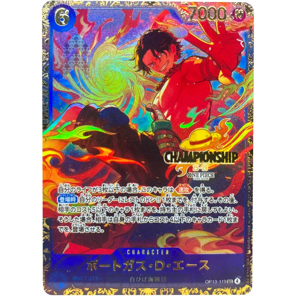 Tarjetas de colección de una pieza, CHAMPIONSHIP OP13 119 0P13- 120 Sabo Shanks JPN, juego hecho a mano de alta calidad, tarjetas de Anime, juguete de regalo