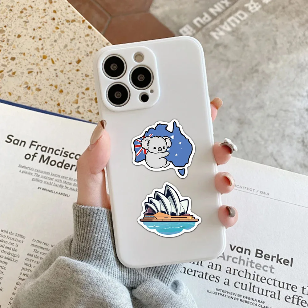 50PCS Australian Stickers Exquisite Scenery Koala Hand Account Material Phone Case Laptop Luggage Water Cup Waterproof Stickers