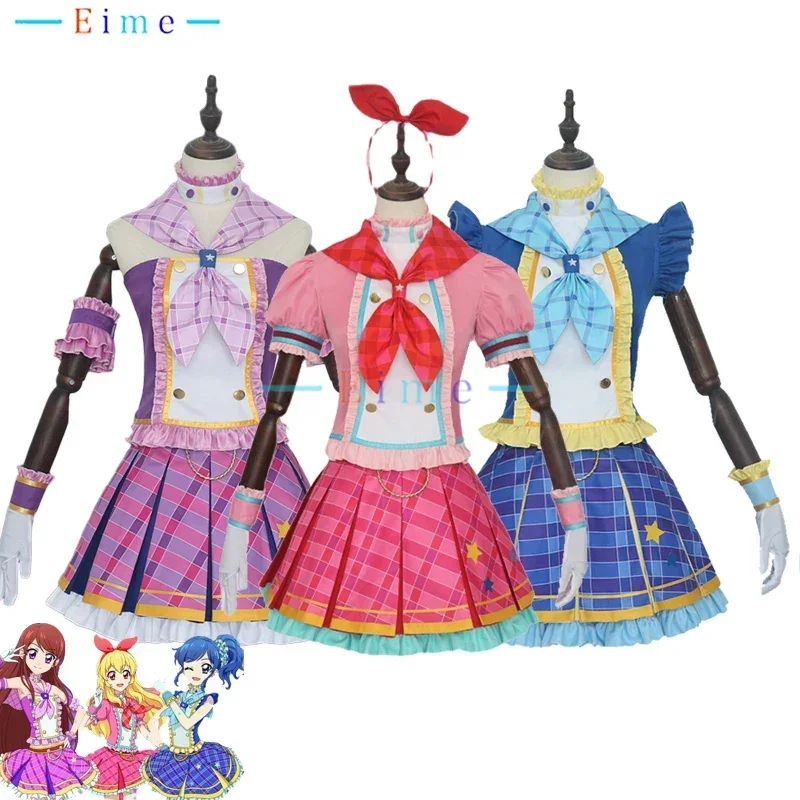 Aikatsu Series Cosplay Costumes Hoshimiya Ichigo Kiriya Aoi Shibuki Ran Cosplay Dress Uniform Outfits Anime Suit Custom Made