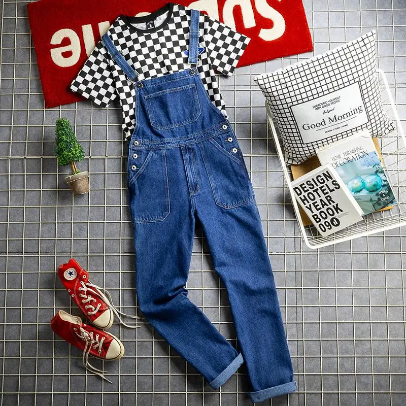 

Американские джинсовые комбинезоны Deep Blue для мужчин: винтажные, прямые, свободные, модные, цельные джинсовые комбинезоны, трендовые брюки-карго