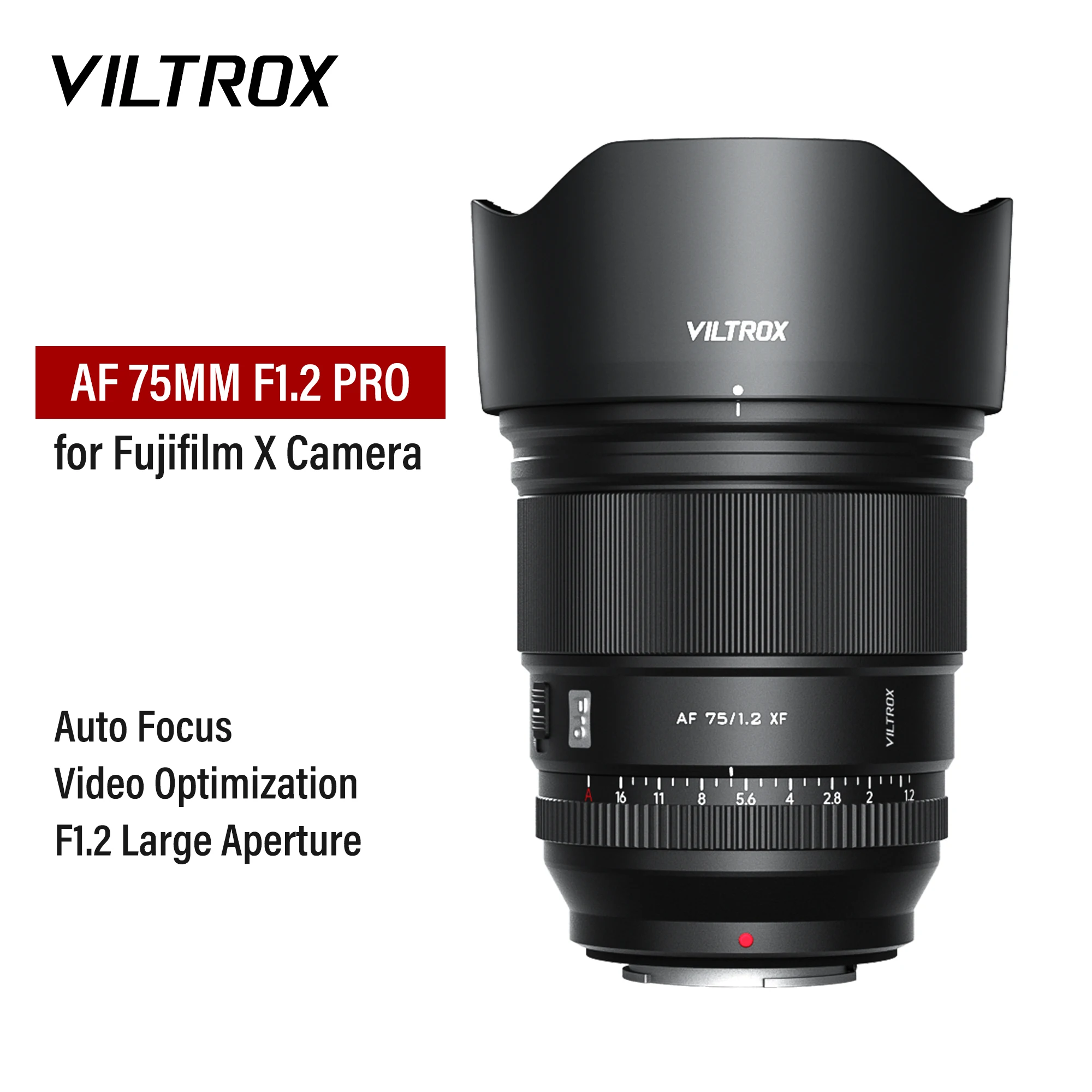 

VILTROX 75mm F1.2 for Fuji X Sony E Nikon Z Lens Auto Focus Large Aperture Portrait APS-C Fujifilm X Mount Camera Lens X-T3 X-T4