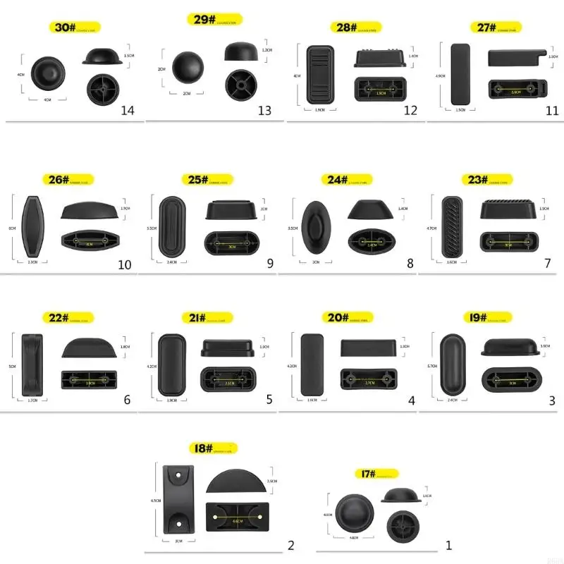 

R66A 2 Pcs Luggage Studs Suitcase Feet Pads Luggage Bottom Studs Suitcase Accessories