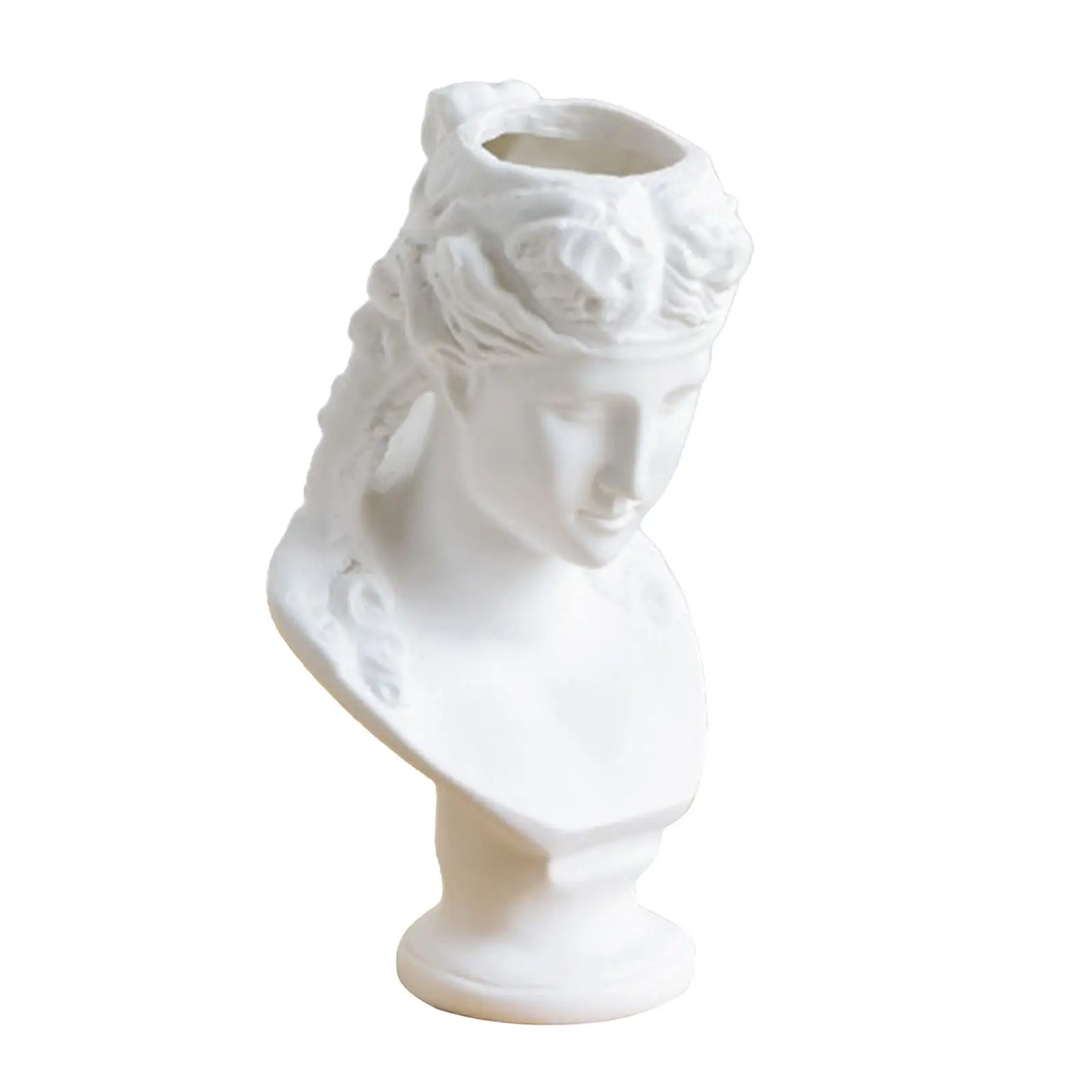 Resin Human Head Vase Statue Flower Vase Cute Human Head Resin Flowerpot Birthday Gifts Decoration