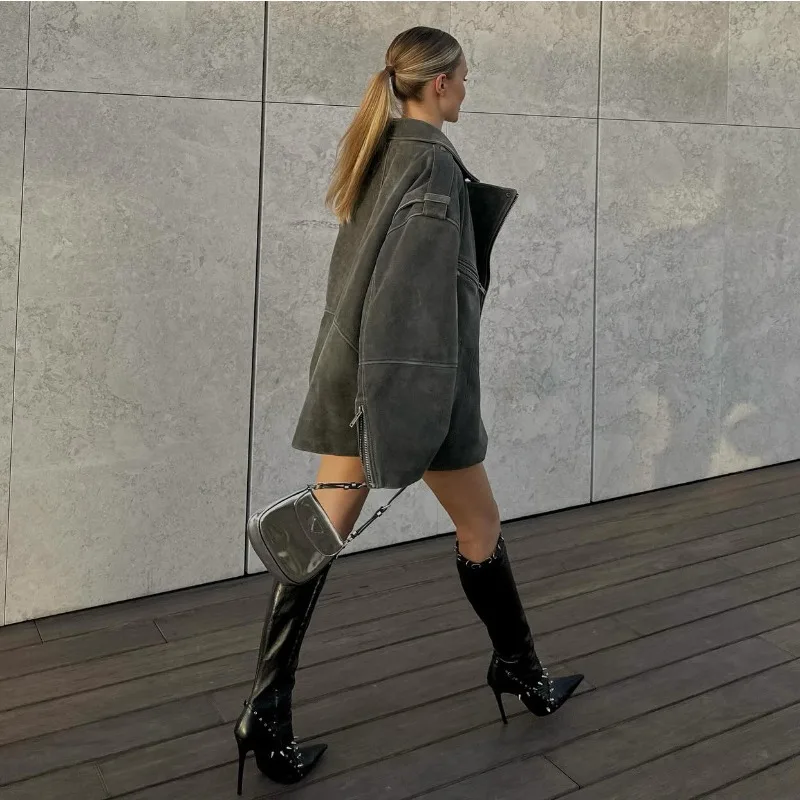 The Cross-border Deerskin Velvet Coat Women Loose Comfortable Fashionablestrong Presenceperfect for Going Out and Having Fun