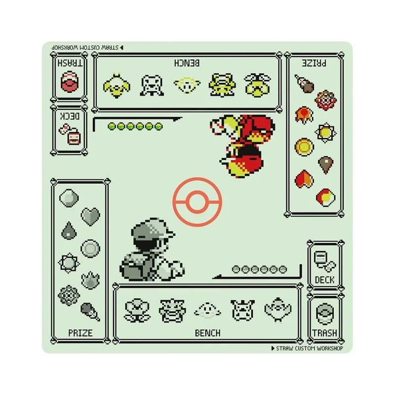 Pokemon Two Player Battle Pixel Self Made Anime Game Characters Toys Classic Series Cards Pad Rubber Collection Card Dueling Mat