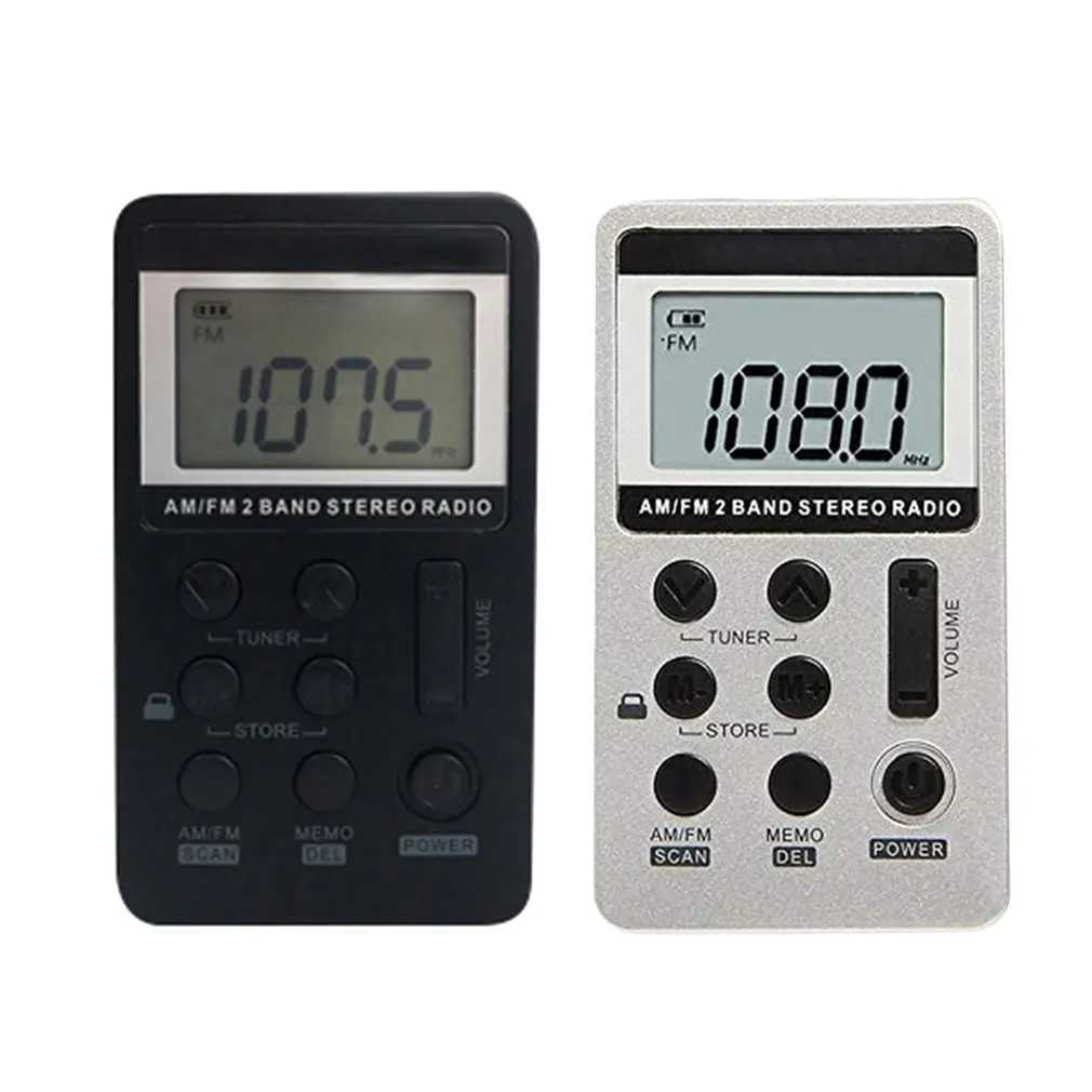 

Portable Mini AM/FM Radio Dual Band Stereo Pocket Tiny Digital Radio Receiver With LCD Display & Earphone & Rechargeable Battery