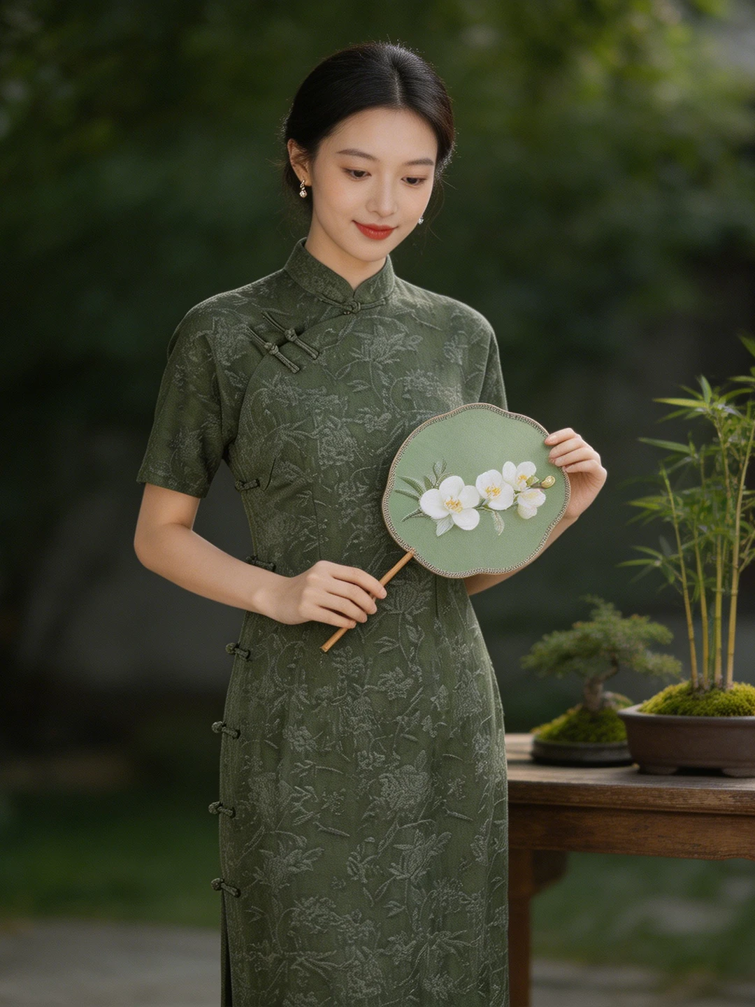 

Dorabana Deep een Full Buttoned Cotton Linen Embroidered Retro Sle Daily Improved Women's Long Dr