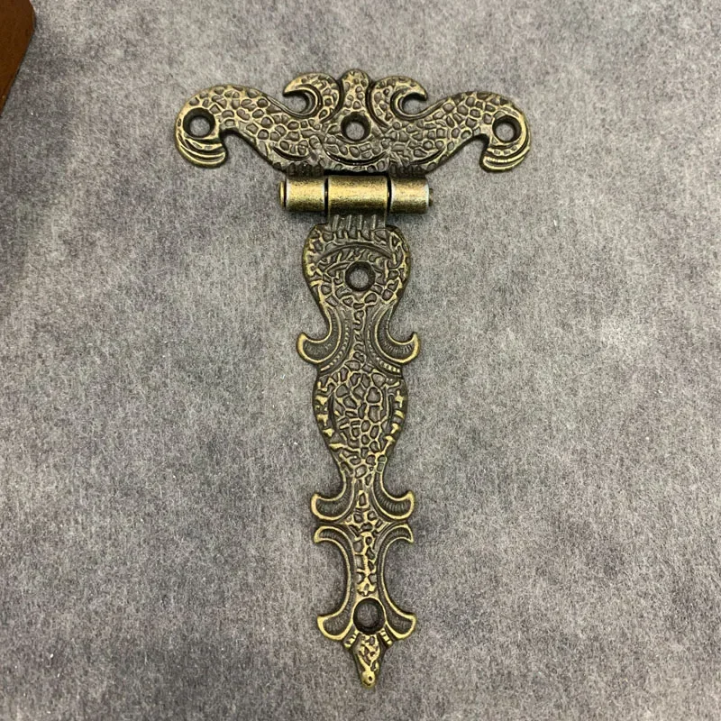 2pcs Cabinet Door Butt Hinges Vintage Brass Plated Large Hinge Big Decorative Jewelry Wooden Box Furniture Fittings 113*69mm