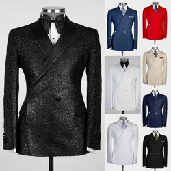 Peaked Lapel Men Wedding Blazer Slim Fit High Quality Coat For Male Prom Business Office Costume Homme Only Jacket