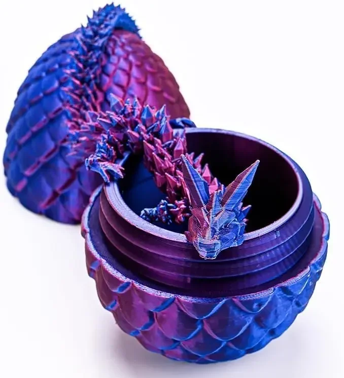 3D Printed Gem Articulated Dragon Rotatable 3D Dragon Toy Mystery Dragon Egg Poseable Joints Fidget Surprise Toy For Autism ADHD