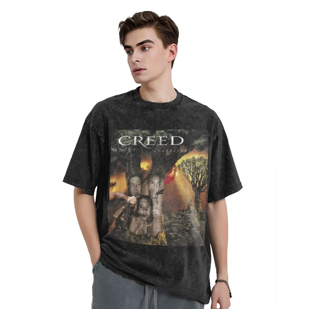 Creed Weathered Classic T-Shirt boys animal print anime figures black t-shirts for men