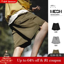 Maden Malha Vintage Respirável Calções Atléticos para Homens Soltos Treinamento Esportes Basquete Calças Curtas Verão Ginásio Shorts Sportswear