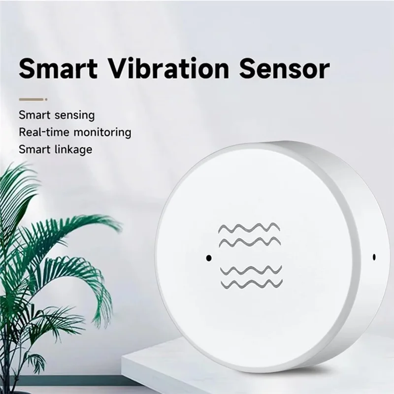 Умный датчик вибрации ABKS-Zigbee с поддержкой в реальном времени для домашнего мониторинга, сирена для обнаружения дверей и окон, управление через приложение, дистанционное управление