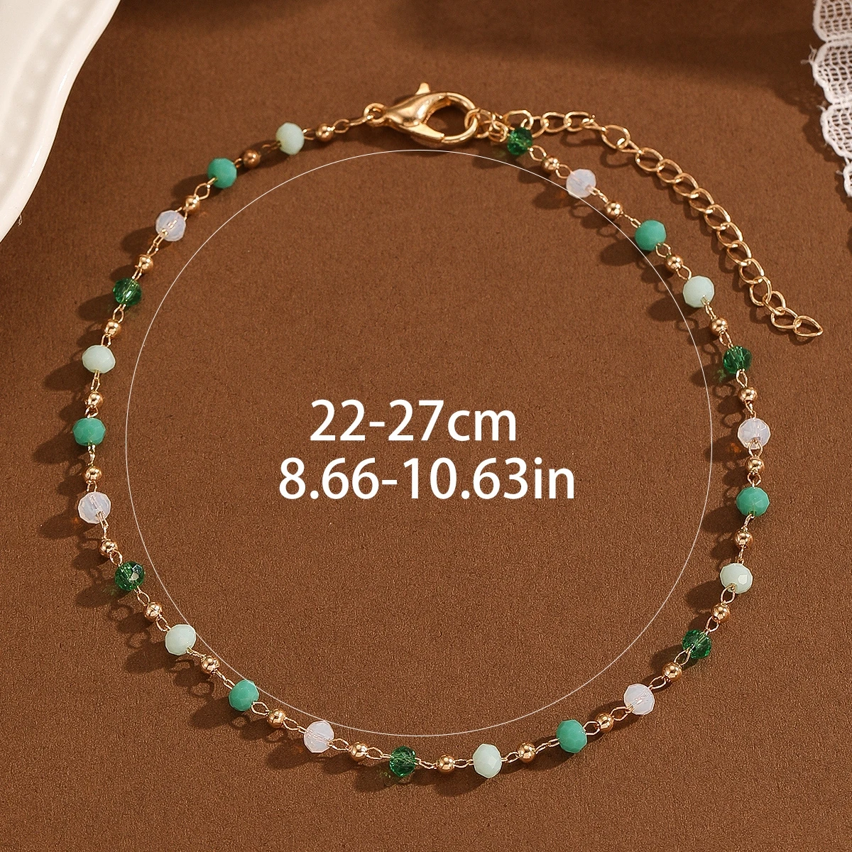 Kinitial Bohemian Women's Anklets Beads Stone Anklet Summer Beach Anklets On Foot Ankle Bracelets For Women Leg Chain