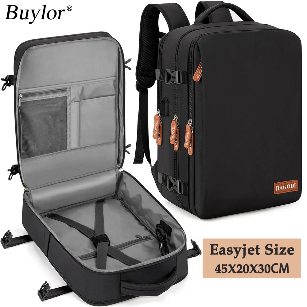 Buylor Mochila Ryanair de 45 x 20 x 30 pulgadas, mochila de viaje para mujer y hombre, bolsos de cabina Easyjet, mochila para portátil, mochila