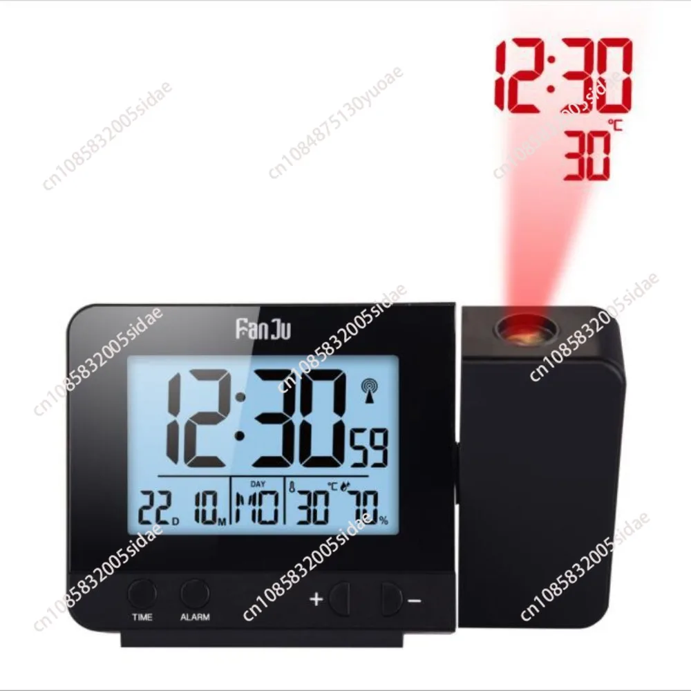 Projection Alarm Clock for Bedroom with Thermometer Hygrometer Digital  Ceiling Clock Dimmable LED Display with USB Charger