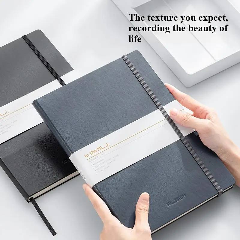 Deli Nusign NS202 B5 Leather-covered Notebook 260x185mm 96 Sheets PU Face Concise for Office And School Stationery