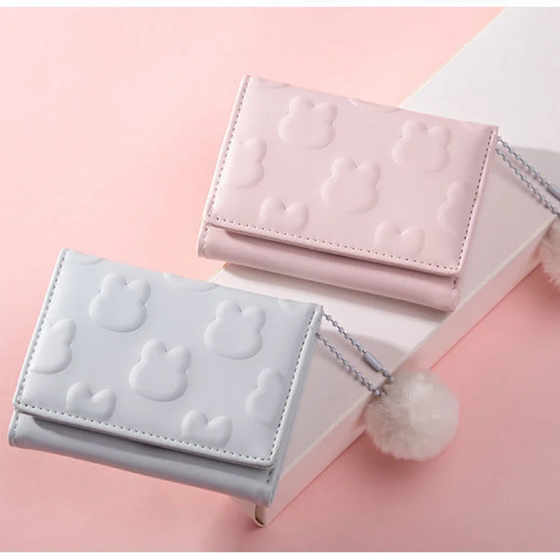 New Korean Small Wallet Foreign Trade Popular Style Women's Wallet Rabbit Coin Purse Fresh Sweet Beautiful High-Looking Non-Main