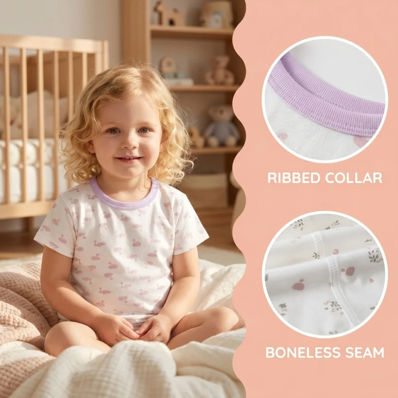 Kids Summer T-shirt 2-4Y Girls Soft Stretchy Top Cotton Skin Friendly Print  Children Clothes Loose Boys Casual Tee