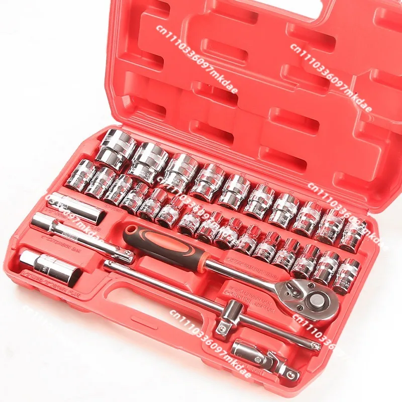 Manual sleeve wrench, 32-piece sleeve set tool, 8-32mm car repair combination set car home