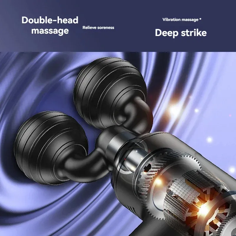 Pistol Pijat Fascia Berkepala Dua Daya Tinggi Untuk Merilekskan Otot, Penting Untuk Pekerja Kantoran Untuk Menghilangkan Kelelahan Fascia Gun