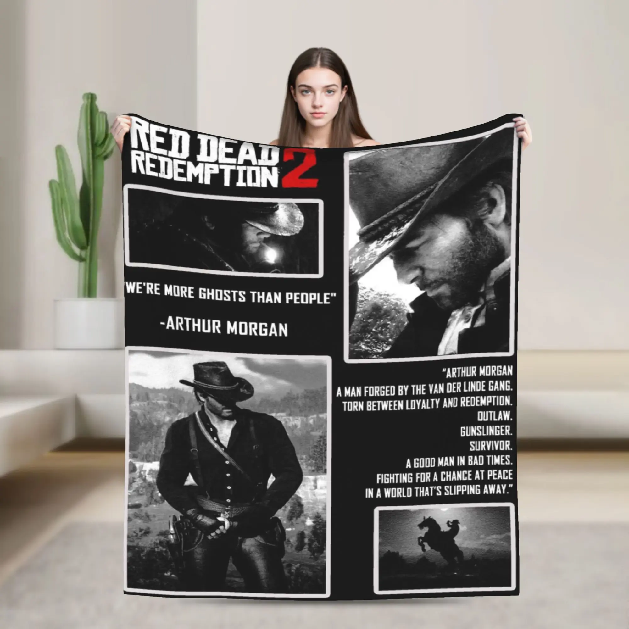 Arthurs Morgans Merch Blanket Ultra-Soft Flannel  Throw Blankets Comfortable Rug Piece