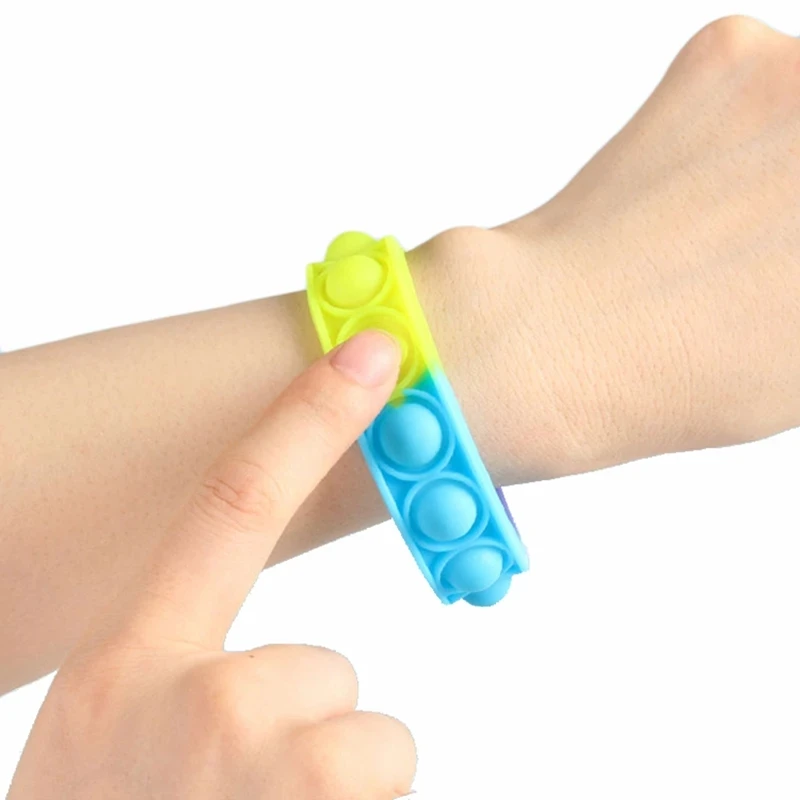 6PCS bracciale Push Bubble Simple Dimple Wristband decompressione antistress Fidget Toy per bambini regalo Popite Fidget Toys