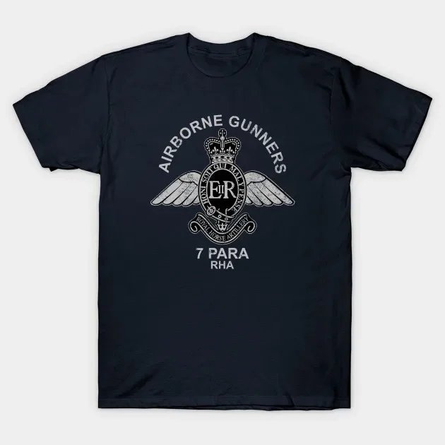 British Airborne Forces 7 Para RHA Airborne Gunners T-Shirt 100% Cotton O-Neck Short Sleeve Casual Mens T-shirt Size S-3XL