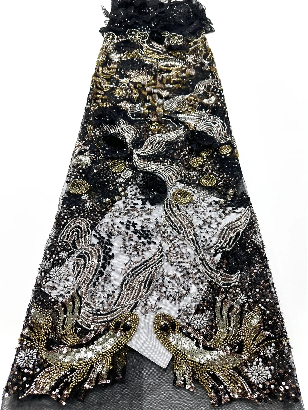 African Groom Lace Fabric 5 Yards 2025 High Quality Lace Embroidered French Sequin&Beads Tulle Nigerian Party Material Dresses