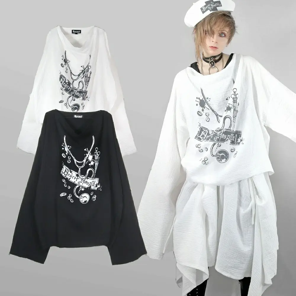 

Футболка Street Sle свободного кроя с длинным рукавом и круглым вырезом, с принтом Ghost, весенняя, из хлопка, влагоотводящая, повседневный топ