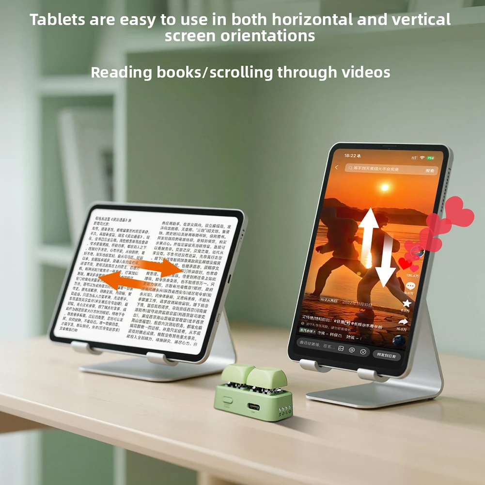 Wireless BT Control Keyboard For Phone Watching Video Portable Compact Smart Pages-Turner For Photography