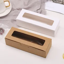 Cajas de embalaje con ventana transparente, caja de pastel para hornear postre y dulces para boda, fiesta de cumpleaños, caja de regalo con logotipo personalizado, 5/10/20 piezas