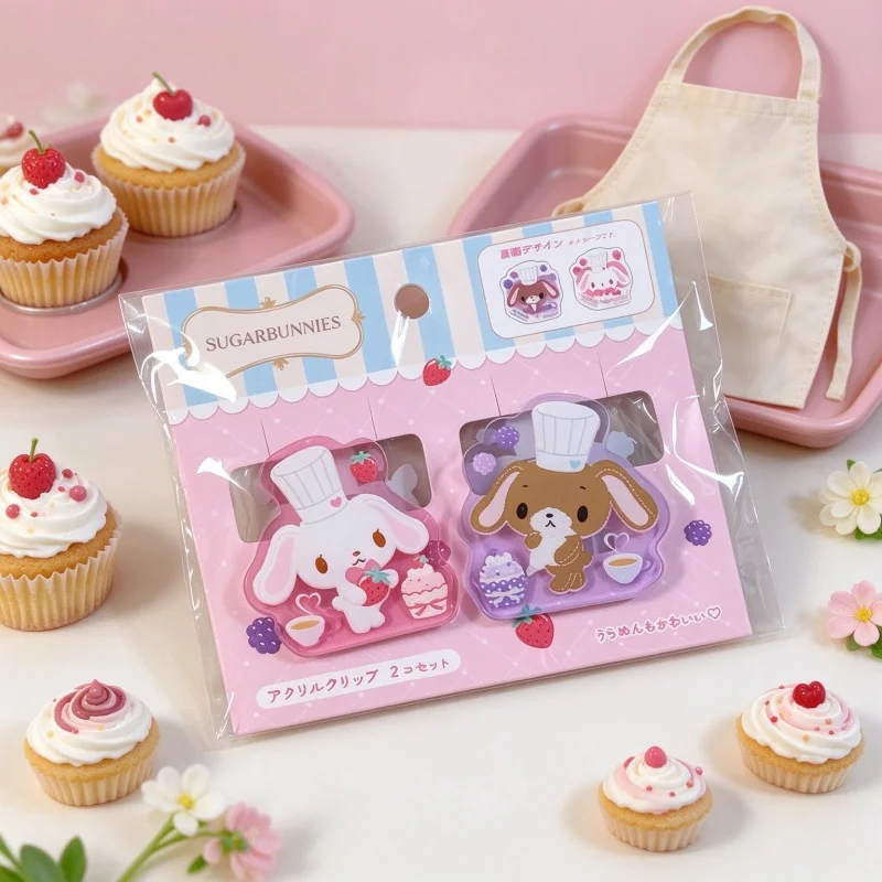 Kawaii Sugarbunnies Double Sided Pp Clip New Japanese Anime Cartoon Rabbit Hand Account File Homework Clip Friend's Holiday Gift