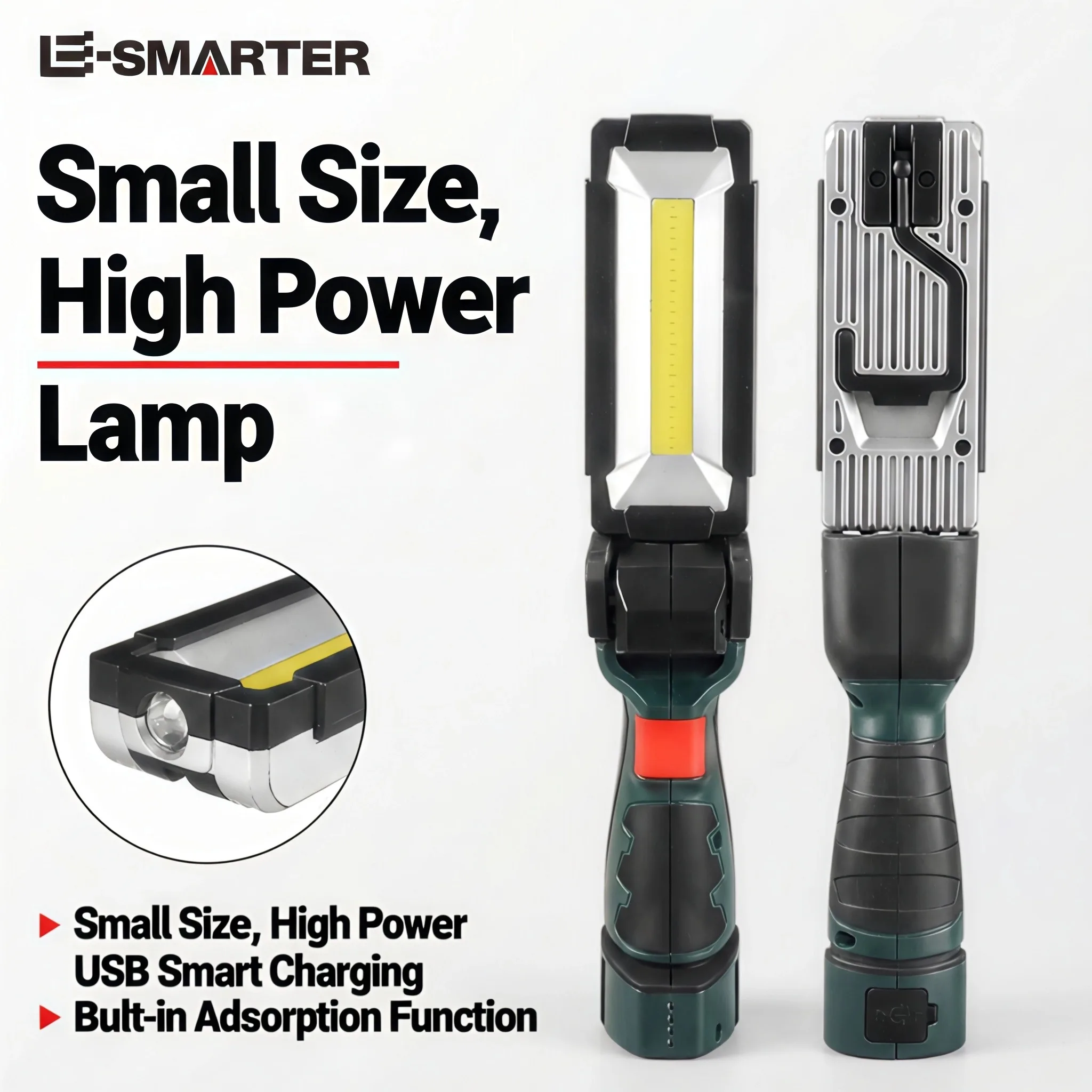 

Портативный светодиодный рабочий фонарь COB для автомобиля, гаража, механика, с USB-зарядкой, инспекционный фонарь, аварийный проблесковый маячок для автомобиля