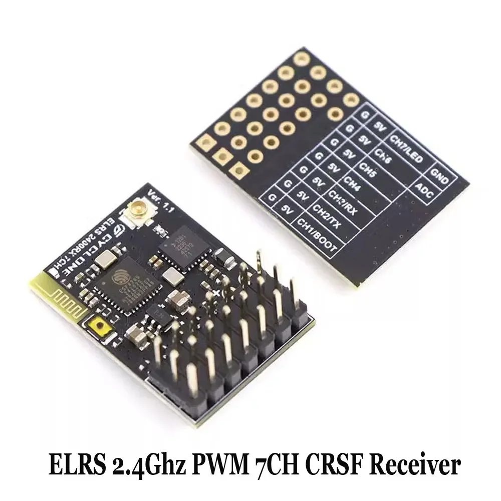 ELRS 2.4Ghz PWM 7CH CRSF Receiver Support ELRS 3.2 PWM/CRSF Protocol Copper Pipe Antenna For RC FPV Drone Airplane