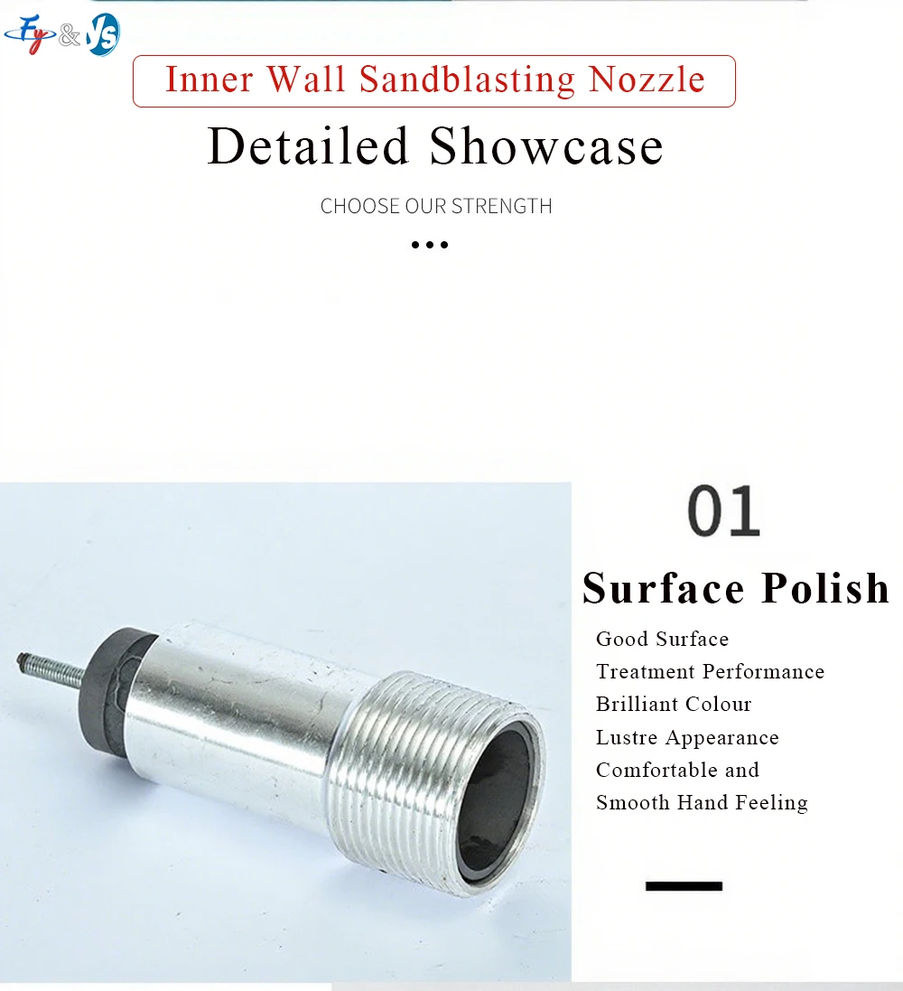 Pipe Inner Wall Sandblasting Gun Nozzle 360° Sandblast Tip for 60-100mm Pipe Rust Remover Nozzle for Sandblaster Parts