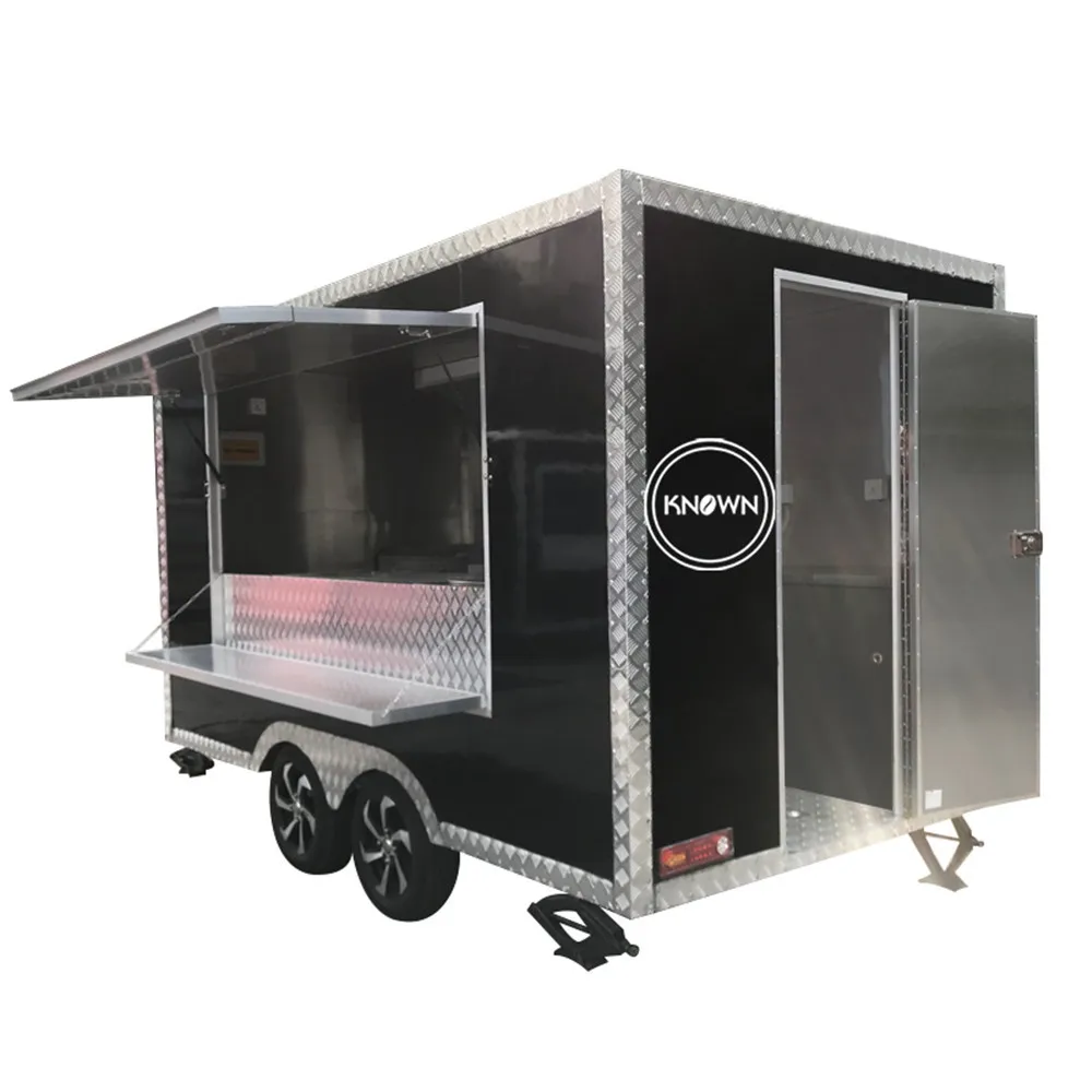 Carro de café helado multifunción OEM, remolque de comida móvil totalmente equipado personalizado para camión Airstream