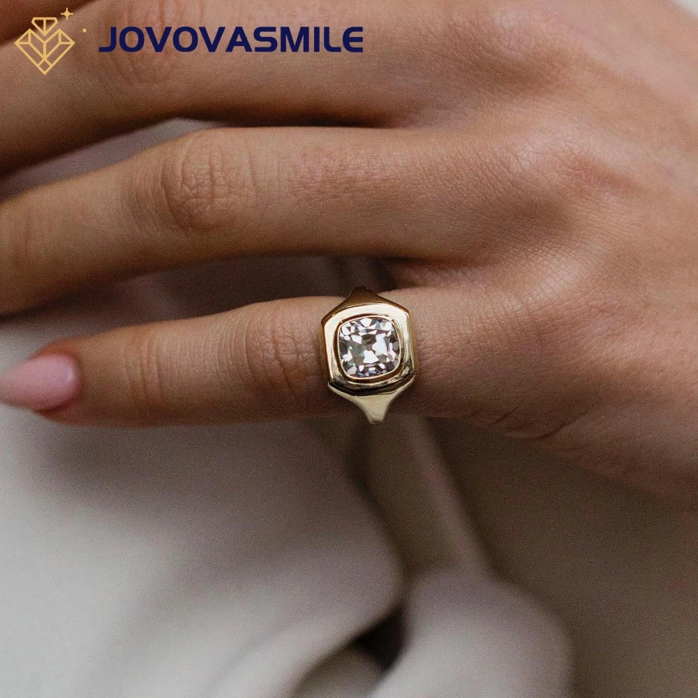 

JOVOVASMILE 2 Carat Moissanite Rings 14K Gold 7.5mm Old Mine Cushion Cut Vintage White Moissanite Set for Man and Woman