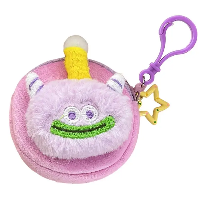 Plush Wallet For Women Mini Stuffed Animal Purse Big Mouth Fluffy Plush Ornament Cartoon Doll Keychains Stuffed Decorations