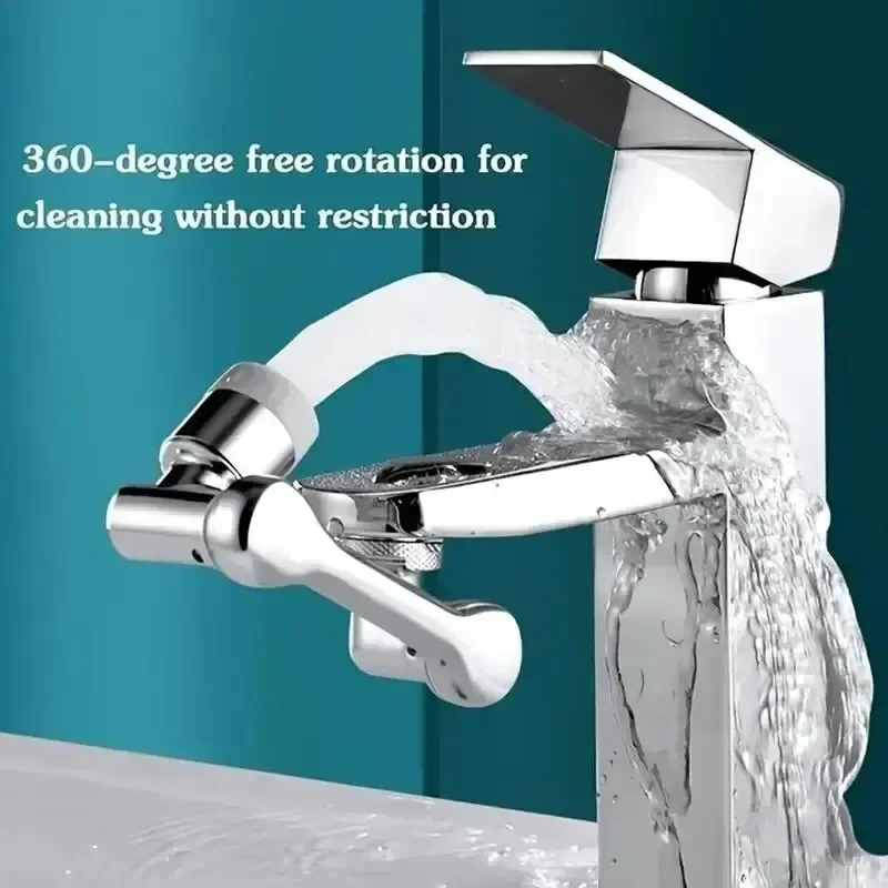2 Stück Wasserhahnverlängerung, ABS-Roboterarm, Einzelmodus, 1080 °   Rotierende Universal-Wasserhahnverlängerung, drehbarer Wasserhahn für Waschbecken im Badezimmer