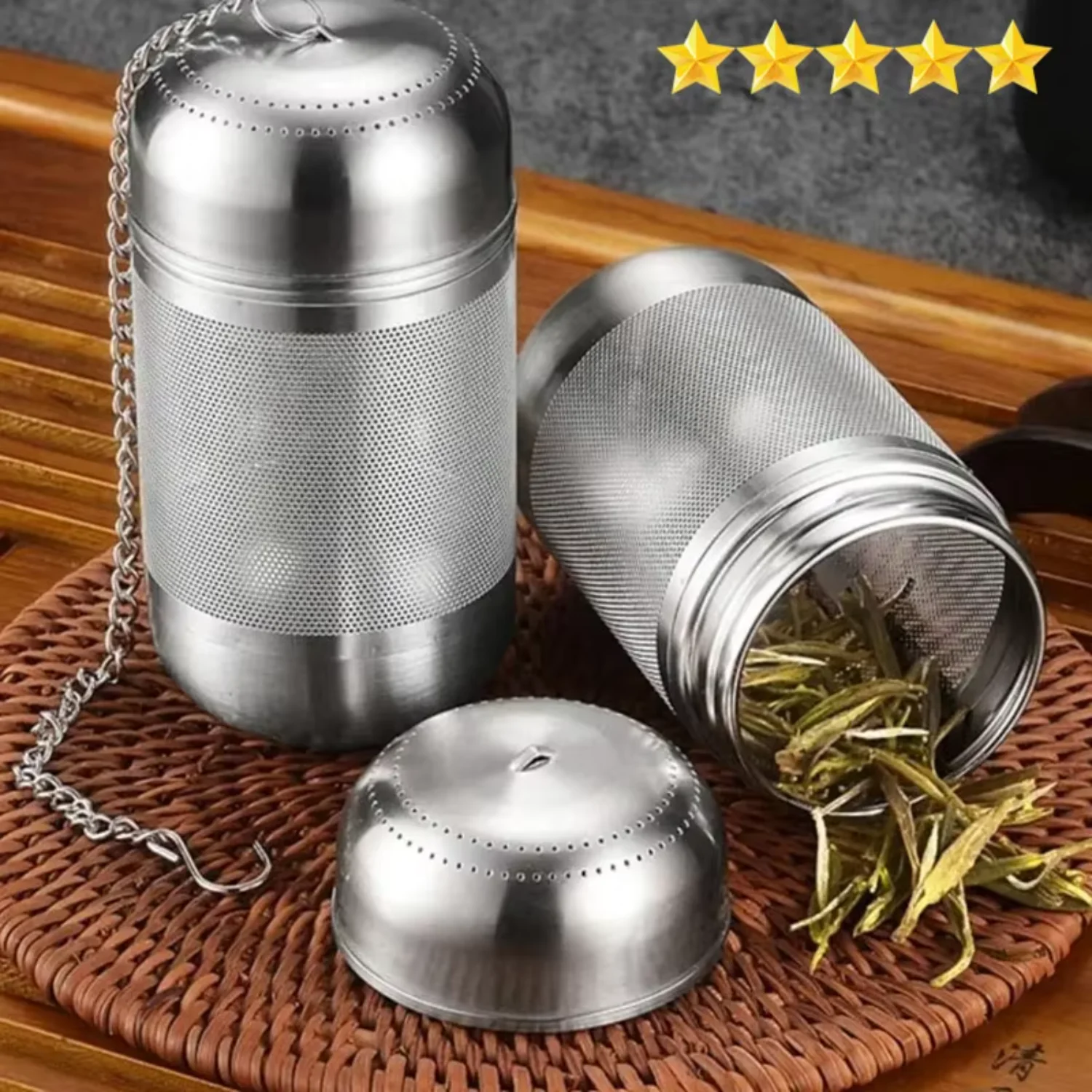 

【Hot sales】Tea Strainer Stainless Steel Tea Infuser Tea Leaves Spice Seasoning Ball Strainer Teapot Fine Mesh Coffee Filter