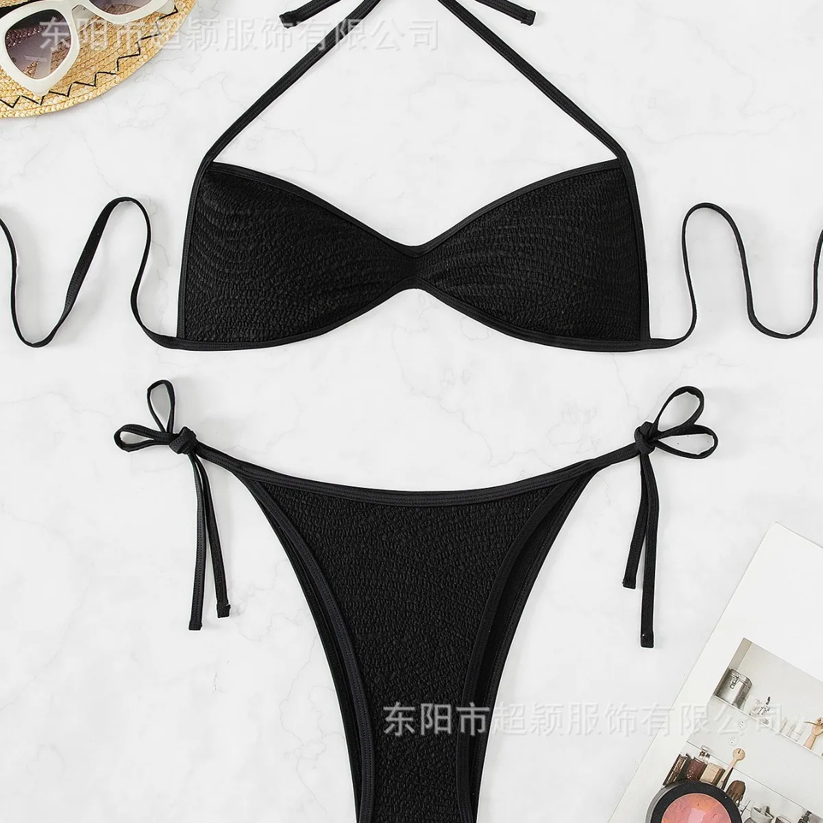 Лидер продаж, бикини с разрезом, купальник, черный, обтягивающий, премиум-класса, сексуальный, регулируемый, на шнуровке, для женщин, новинка 2023 года