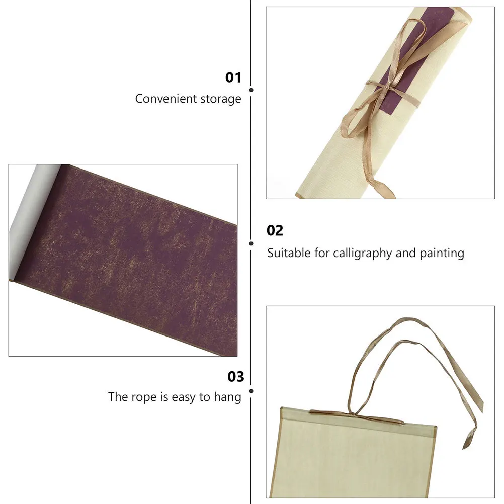 

2Pcs Xuan Paper Scroll Blank Hanging Scroll for Chinese Calligraphy and Ink Painting Art Wall Decor Home Bedroom Living Room