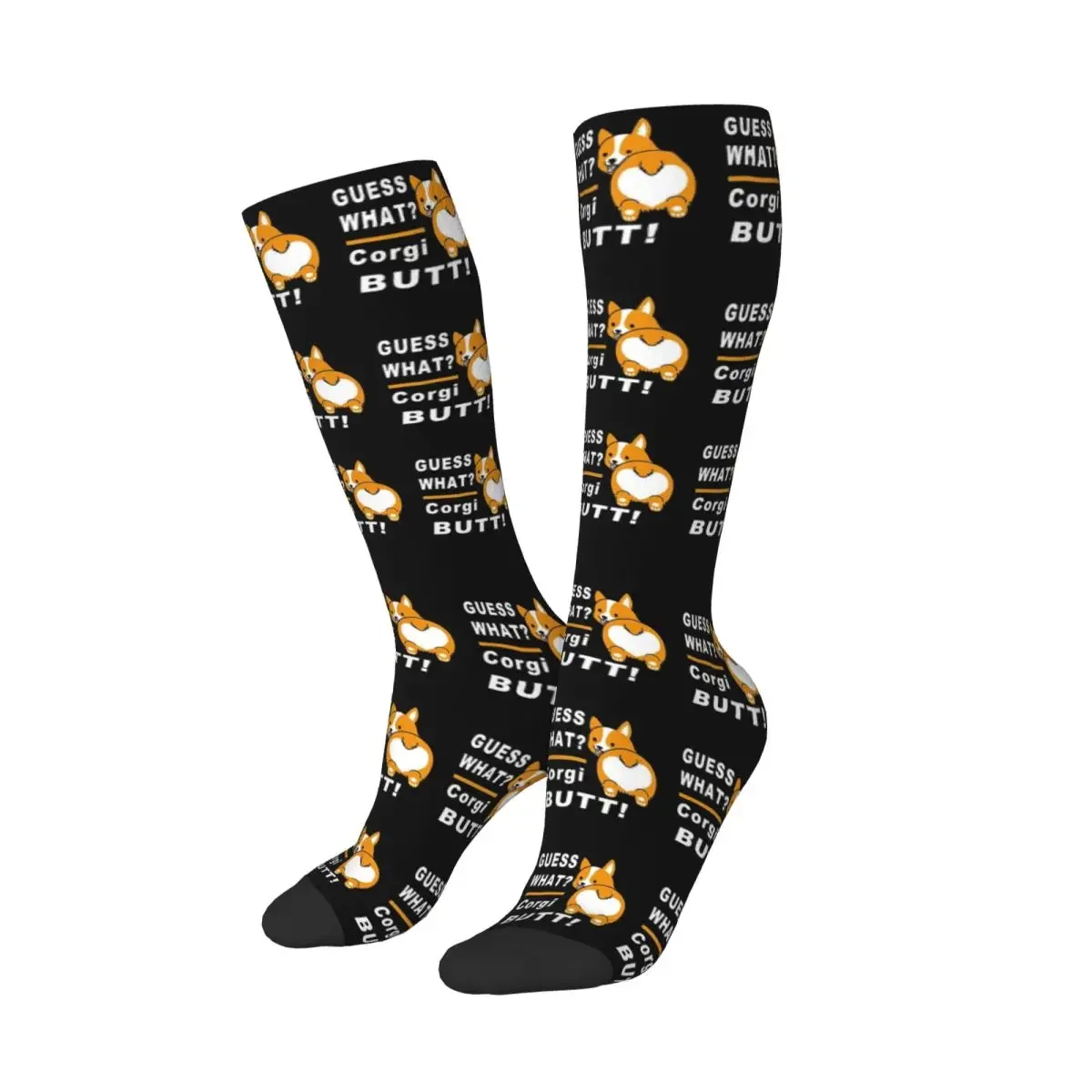 Guess What Corgi Butt! Socks Harajuku Super Soft Stockings All Season Long Socks Accessories for Man's Woman's Gifts