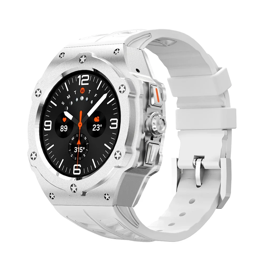 หรูหราชุดปรับเปลี่ยนสําหรับ Samsung Galaxy Watch 7 Ultra 47 มม.สําหรับ Galaxy นาฬิกา 7 Ultra Fluororubber สายคล้อง Diy Mod Kit