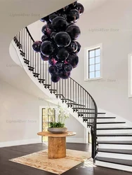 2025 New Trend Purple Glass Grape Ball Art Ceiling Chandeliers Hanging Lamps Suspension Luminaire Lampen For Living Room